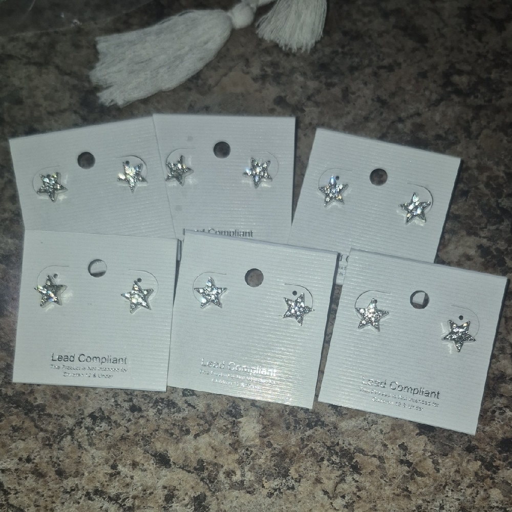 Silver Star Stud Earrings